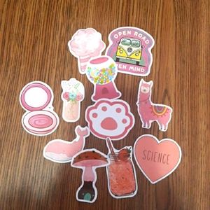 Random pink stickers